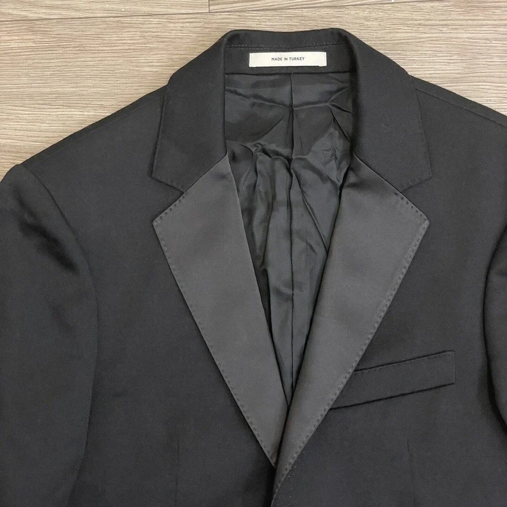 Club Monaco Black Wool Notched Double Lapel 2 Button Blazer Jacket